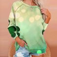 thumbnail image 1 of St Patrick's Day Sweatshirts, Women Long Sleeve Crew Neck Sweatshirt, Womens St. Patrick's Day Printed Sweatshirts Casual Raglan Long Sleeved Hooded Sweatshirt, 1 of 8