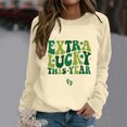 thumbnail image 1 of St. Patrick's Day Sweatshirts for Women Shamrock Sweatshirts for Women Oversized Saint Patty's Pullover Tops Green Shirts for Women Irish Gift Casual Loose Long Sleeve Fit Tops(Beige,L), 1 of 6
