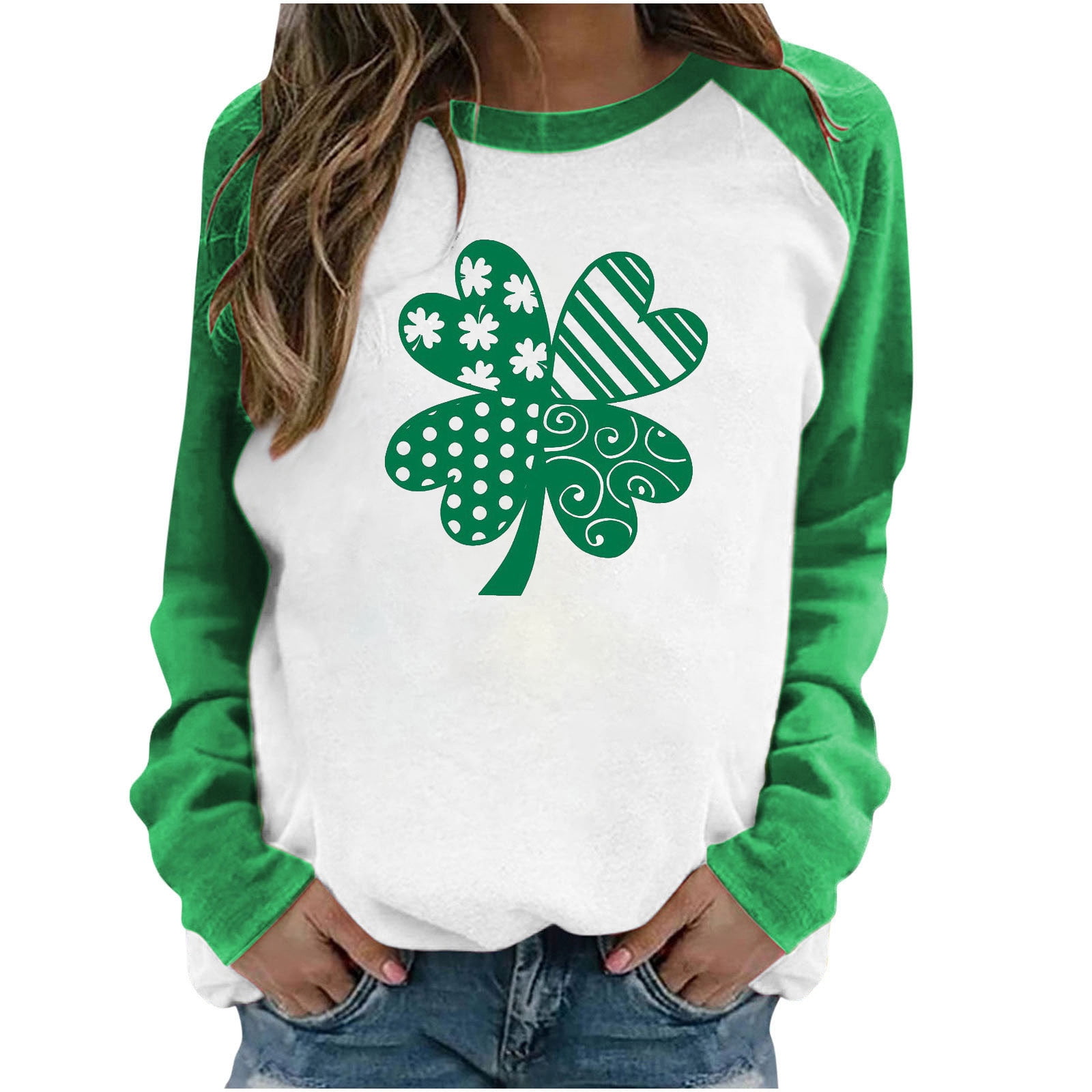 Up to 30% off, zanvin Womens St. Patrick's Day Casual Sweatshirt Long  Sleeve Shirts Irish Cute Pullover Tops,Green,M 