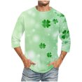 thumbnail image 1 of St. Patrick's Day T Shirt, Men 3/4 Sleeve Shirt, Round Neck Tshirts Man St. Patrick's Day Printing Tee Fashion Three Quarter Sleeve Shirts Motion Bodybuilding T-Shirt, 1 of 4