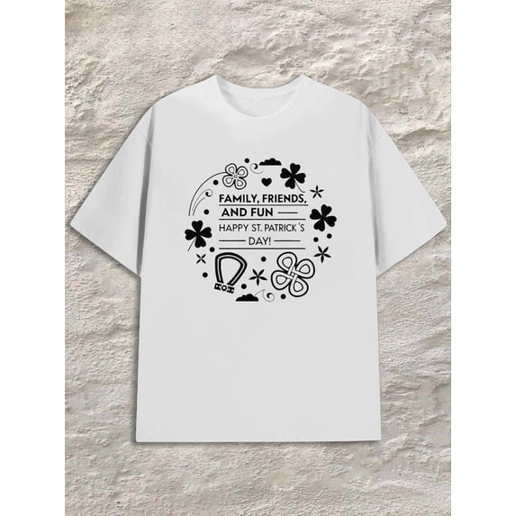 St. Patrick's Day T-Shirt for men white Classic casual T-shirt, street style, summer casual wear, perfect for gift giving Basic Unisex Shirt Graphic Tee tshirts