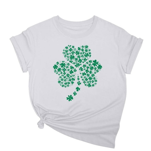 St. Patrick's Day T Shirts for Women Irish Cute Shamrock Graphic T Shirts Funny Short Sleeve Crew Neck Holiday Print Tee Tops