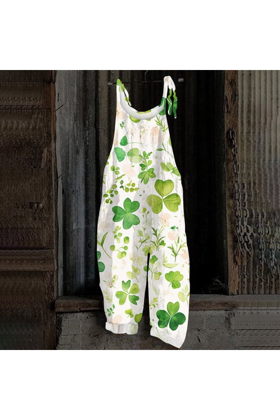 St.Patrick's Day T-shirt Women - Irish Lucky Clover 3/4 Sleeve Shirt, Fashion Shamrock Green Shirt, Costume for St.Patrick's Day|Style CWhiteM