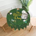 thumbnail image 1 of St. Patrick''s Day Table Cloth Clovers Gnomes 60 Inch Round Tablecloth Rustic with Wrinkle Resistant for Party, Picnic, Tabletop, Decorative Patio, 1 of 5