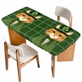thumbnail image 1 of St. Patrick's Day Table Cloths for 4 Foot Rectangle Tables, Green Shamrock Kitten Cats Hat Buffalo Plaid Patio Waterproof Elastic Fitted Tablecloths, Washable Rectangular Table Cover for Camping, 1 of 8