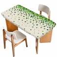 thumbnail image 1 of St. Patrick's Day Table Cloths for 4 Foot Rectangle Tables, Spring Lucky Shamrocks Leaves Retro Country Patio Waterproof Elastic Fitted Tablecloths, Washable Rectangular Table Cover for Camping, 1 of 8