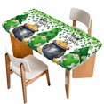 thumbnail image 1 of St. Patrick's Day Table Cloths for 5 Foot Rectangle Tables, Green Gnomes Spring Lucky Shamrocks Patio Waterproof Elastic Fitted Tablecloths, Washable Rectangular Table Cover for Camping, 1 of 8