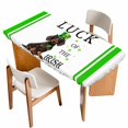 thumbnail image 1 of St. Patrick's Day Table Cloths for 5 Foot Rectangle Tables, Spring Lucky Hats Dogs Grass Striped Patio Waterproof Elastic Fitted Tablecloths, Washable Rectangular Table Cover for Camping, 1 of 8