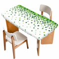 thumbnail image 1 of St. Patrick's Day Table Cloths for 6 Foot Rectangle Tables, Spring Lucky Shamrocks Rustic Leaves Patio Waterproof Elastic Fitted Tablecloths, Washable Rectangular Table Cover for Camping, 1 of 8