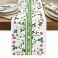 thumbnail image 1 of St. Patrick's Day Table Runner - 36 Inch Long, Kitchen Dining Table Runner Dresser Scarves, Green Lucky Shamrocks Floral Plants Farmhouse Decor for Coffee Tables Wedding Party Banquet, 1 of 8