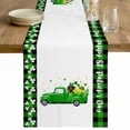 thumbnail image 1 of St. Patrick's Day Table Runner - 36 Inch Long Spring Lucky Dogs Green Grass Truck Plaid Cotton and Linen Blended Dress Scarves Farmhouse Table Runner for Kitchen Dining, Coffee Table, 13" x 36", 1 of 8