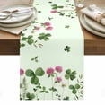 thumbnail image 1 of St. Patrick's Day Table Runner - 48 Inch Long, Kitchen Dining Table Runner Dresser Scarves, Green Shamrocks Floral Botanical Farmhouse Decor for Coffee Tables Wedding Party Banquet, 1 of 8