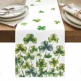 thumbnail image 1 of St. Patrick's Day Table Runner - 48 Inch Long, Kitchen Dining Table Runner Dresser Scarves, Lucky Shamrock Spring Botanical Farmhouse Decor for Coffee Tables Wedding Party Banquet, 1 of 8