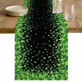 thumbnail image 1 of St. Patrick's Day Table Runner - 48 Inch Long Spring Lucky Shamrocks Leaves Black Cotton and Linen Blended Dress Scarves Farmhouse Table Runner for Kitchen Dining, Coffee Table, 13" x 48", 1 of 8