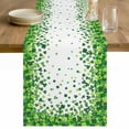thumbnail image 1 of St. Patrick's Day Table Runner - 48 Inch Long Spring Lucky Shamrocks Rustic Leaves Cotton and Linen Blended Dress Scarves Farmhouse Table Runner for Kitchen Dining, Coffee Table, 13" x 48", 1 of 8