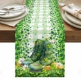 thumbnail image 1 of St. Patrick's Day Table Runner - 60 Inch Long, Kitchen Dining Table Runner Dresser Scarves, Green Boots Daisy Clovers Buffalo Plaid Farmhouse Decor for Coffee Tables Wedding Party Banquet, 1 of 8