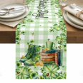 thumbnail image 1 of St. Patrick's Day Table Runner - 60 Inch Long, Kitchen Dining Table Runner Dresser Scarves, Lucky Shamrocks Boots Green Buffalo Plaid Farmhouse Decor for Coffee Tables Wedding Party Banquet, 1 of 8