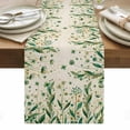thumbnail image 1 of St Patrick's Day Table Runner - 70 Inch Long, Kitchen Dining Table Runner Dresser Scarves, Spring Leaves Green Flowers Plants Beige Farmhouse Decor for Coffee Tables Wedding Party Banquet, 1 of 8