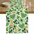 thumbnail image 1 of St. Patrick's Day Table Runner - 70 Inch Long Spring Shamrocks Green Love Heart Hats Cotton and Linen Blended Dress Scarves Farmhouse Table Runner for Kitchen Dining, Coffee Table, 13" x 70", 1 of 8