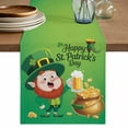 thumbnail image 1 of St. Patrick's Day Table Runner 72 Inches, Funny Gnomes Beer Gold Coin Shamrock Green Bed Runner Dresser Scarves Tabletop for Indoor Outdoor Parties/Ceremony/Banquet, 14" x 72", 1 of 8