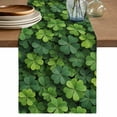 thumbnail image 1 of St. Patrick's Day Table Runner 90 Inches, Spring Country Fourleaf Grass Lucky Bed Runner Dresser Scarves Tabletop for Indoor Outdoor Parties/Ceremony/Banquet, 13" x 90", 1 of 8