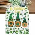 thumbnail image 1 of St. Patrick's Day Table Runner, Green Leaf Gnomes Shamrock Clovers Washable Cotton Linen Table Runners 108 Inches Long, Dresser Scarf Runner for Dining/Living Room/Kitchen/Square Tables 13''x108'', 1 of 9