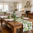 thumbnail image 1 of St Patrick's Day Table Runner,Green Lucky Shamrock Clover Table Runner Seasonal Spring Holiday Plaid Farmhouse Kitchen Dining Table Decoration for Indoor Outdoor Home Party Decor,13*71 inch, 1 of 6
