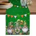 thumbnail image 1 of St. Patrick's Day Table Runner, Spring Shamrock Gnomes Balloons Flag Green Washable Cotton Linen Table Runners 90 Inches Long, Dresser Scarf Runner for Dining/Coffee/Kitchen/Hallway Tables 13''x90'', 1 of 9