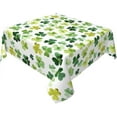 thumbnail image 1 of St. Patrick''s Day Tablecloth 54X54 Inch Square Green Watercolor Shamrock Table Cloth Dust-Proof Wrinkle Resistant Rustic Spring Table Covers for Holiday Party Dining, 1 of 5