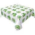 thumbnail image 1 of St. Patrick''s Day Tablecloth 54x54 Inch Square Watercolor Shamrock Table Cloth Washable Wrinkle Resistant Rustic Lucky Green and White Table Cover for Holiday Party Dinner Decor, 1 of 5