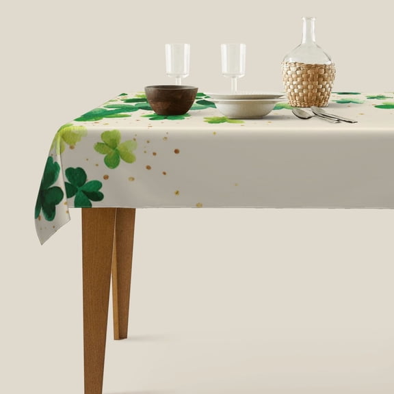 St. Patricks Day Tablecloth 60 x 90 Inches, Waterproof Table Cover for Indoor & Outdoor Dining