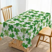 St. Patrick''s Day Tablecloth Irish Green Shamrock Clover Spring Holiday Party Decoration Kitchen Dining Room Table Cover (60" x 102")