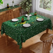 YIBAGA St Patrick's Day Tablecloth, Lucky Green Shamrock St Patricks Day Table Cover Spring Home Dining Table Decorations, 60 x 84 inch, Polyester