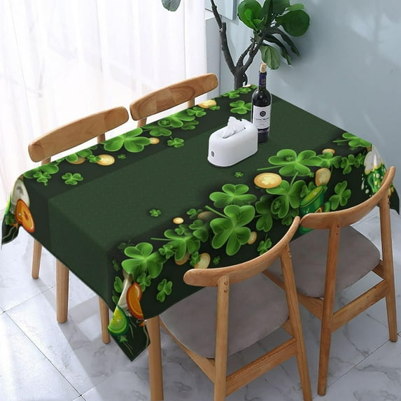 St.Patrick''s Day Tablecloth Rectangle Table Cloth Washable Table Cover for Decoration Kitchen Dining Room 60x84 Inch