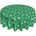 thumbnail image 1 of St.Patrick''s Day Tablecloth Round 60×60 Inch, Spring Green Luck Shamrock Tablecloth Waterproof Spillproof Stain Resistant Lucky Clover Washable Table Cover for Party Picnic Dinner Decor, 1 of 6