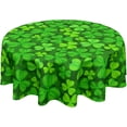 thumbnail image 1 of St Patrick''s Day Tablecloth Round 60 Inch Irish Shamrock Clover Green Table Cloth Circle Saint Patricks Day Table Cover Tabletop for Home Decor Dining Room Kitchen Party Picnic, 1 of 6