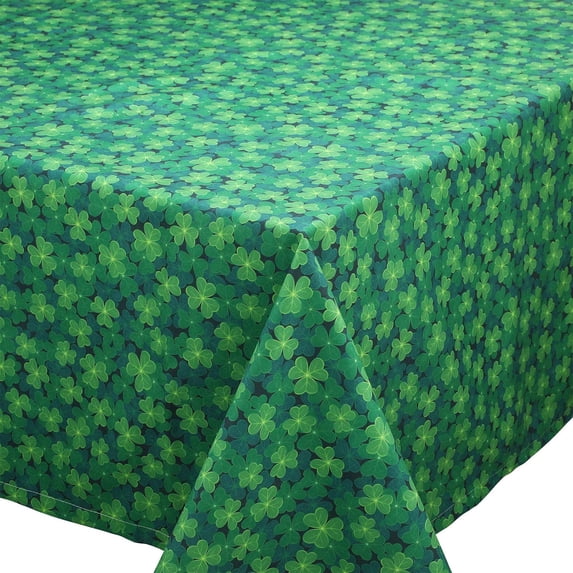 St Patrick''s Day Tablecloth, St Patrick''s Day Spring Tablecloth Rectangle Clover Tablecover Shamrock Tablecloth Green Leaves Table Runner for St Patrick''s Day (60 x 102 Inch)