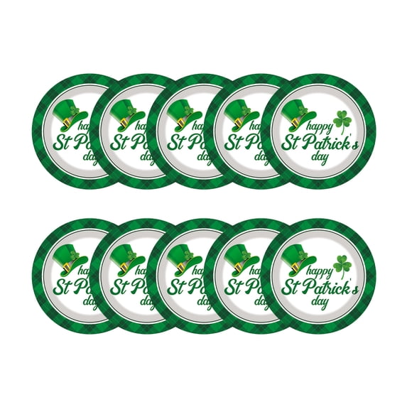 St. Patrick's Day Tableware- Shamrock Disposable Dinnerware with Clover Design for Irish Celebrations and Festive Gatherings