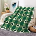 thumbnail image 1 of St. Patrick''s Day Throw Blanket, Spring Green Lucky Clover Theme Flannel Blankets, Ireland St. Patrick''s Day Fleece Blanket Cozy Soft Throw for Couch Bed Sofa Living Room 60X90IN, 1 of 6