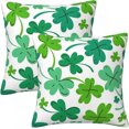 thumbnail image 1 of St Patrick''s Day Throw Pillow Covers Set of 2 Soft Pillow Case Protectors with Zipper Standard Size Pillowcase Square for Bed, Sofa, Outdoor (20"), 1 of 6