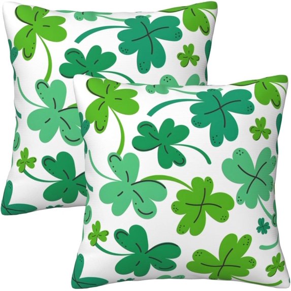 St Patrick''s Day Throw Pillow Covers Set of 2 Soft Pillow Case Protectors with Zipper Standard Size Pillowcase Square for Bed, Sofa, Outdoor (20")