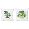 thumbnail image 1 of Ambesonne St Patrick's Day Throw Pillow Cover 2 Pack, Kiss Me I'm Irish, 20", Green Dark Orange, 1 of 2