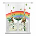 thumbnail image 1 of St Patrick's Day Tie Up Curtains 45 Inches Long, Kitchen Window Curtains Over Sink, Green Shamrock Gnomes Love Star Rainbow Spring Small Window Curtains Balloon Curtains Valances for Bedroom 34"x45", 1 of 8