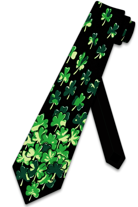 St. Patrick's Day Ties Shamrock Necktie Four Leaf Clover Tie by Three Rooker