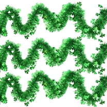 St. Patrick's Day Tinsel Garland 3PCS St. Patrick's Day Green Shamrocks Garlands hiny Tinsel Ornaments Party Hanging
