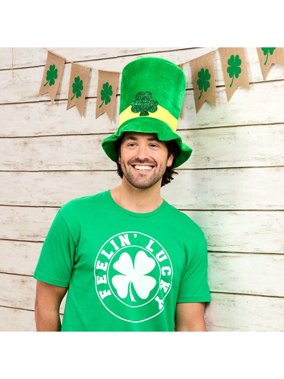 St Patrick's Day Top Hat 12.75" dia x 9.50"H