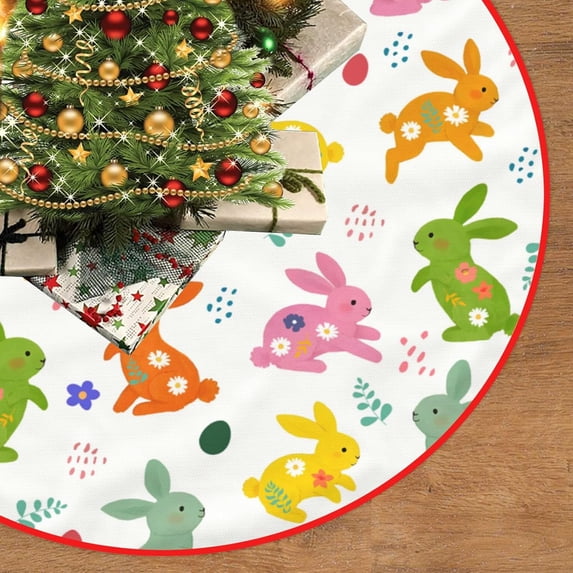 St. Patrick''s Day Tree Skirt 30" Green Clover Shamrock Christmas Tree Skirt St Patrick Tree Mat for Holiday Party Decoration Home Indoor Outdoor