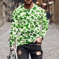 thumbnail image 1 of St. Patrick's Day Tshirt, Long Sleeve Tops for Men, Round Neck Shirts Fashionable Men's Printed Long Sleeved Round Neck Casual and Comfortable Tops Shirt, 1 of 5