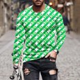 thumbnail image 1 of St. Patrick's Day Tshirt, Long Sleeve Tops for Men, Round Neck Shirts Fashionable Men's Printed Long Sleeved Round Neck Casual and Comfortable Tops Shirt, 1 of 5