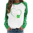 thumbnail image 1 of St. Patrick's Day Tshirt Women Clover Print Sweatshirt Long Sleeve Raglan Tees Baseball Tops Gift for Women, 1 of 6